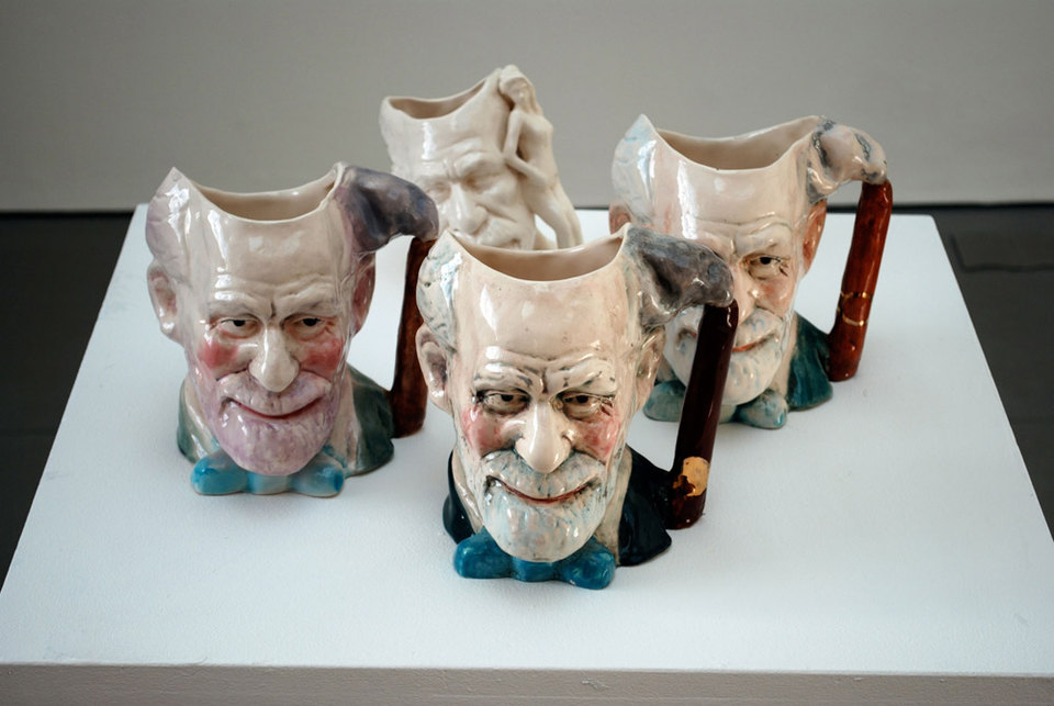 Sam Plagerson 'Smoking is indispensable if one has nothing to kiss', 2007, ceramic and mixed media, size varaible