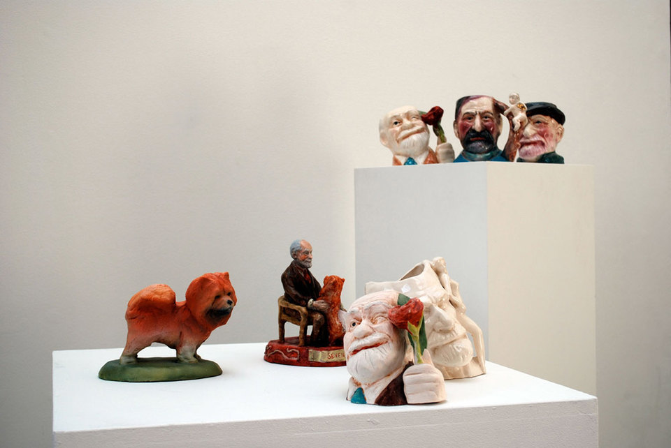 Sam Plagerson 'Smoking is indispensable if one has nothing to kiss', 2007, ceramic and mixed media, size varaible