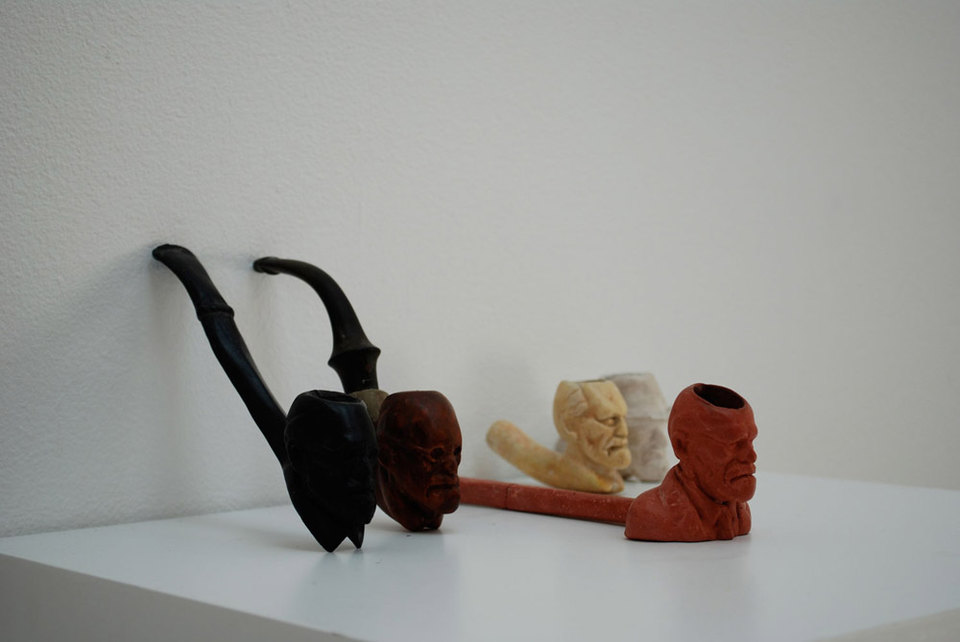 Sam Plagerson 'Smoking is indispensable if one has nothing to kiss', 2007, ceramic and mixed media, size varaible