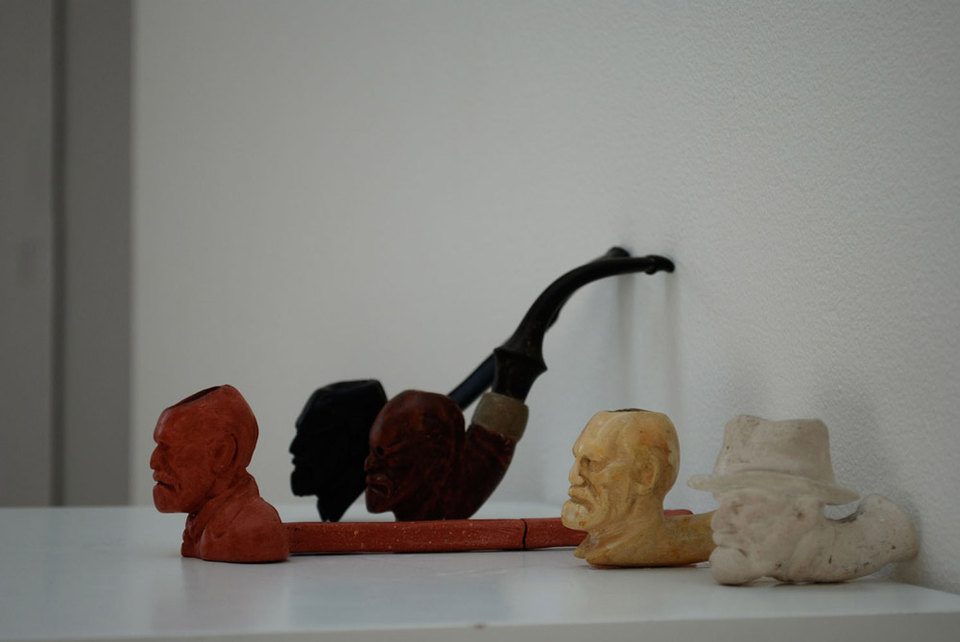 Sam Plagerson 'Smoking is indispensable if one has nothing to kiss', 2007, ceramic and mixed media, size varaible