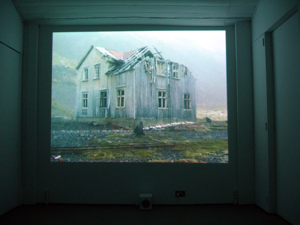 Simon Faithfull 'We climbed round a final ridge and saw a whaling-boat entering the bay 2500 ft, below. A few moments later we saw the sheds and factory of Stromness whaling-station. We paused and shook hands.' (E. Shackleton), 2005, digital video, 12 min