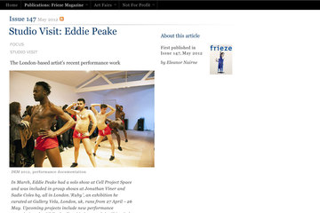 Eddie Peake by Eleanor Nairne Frieze focus, May 2012